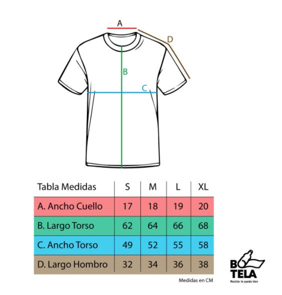Polera sustentable hombre manga corta azul