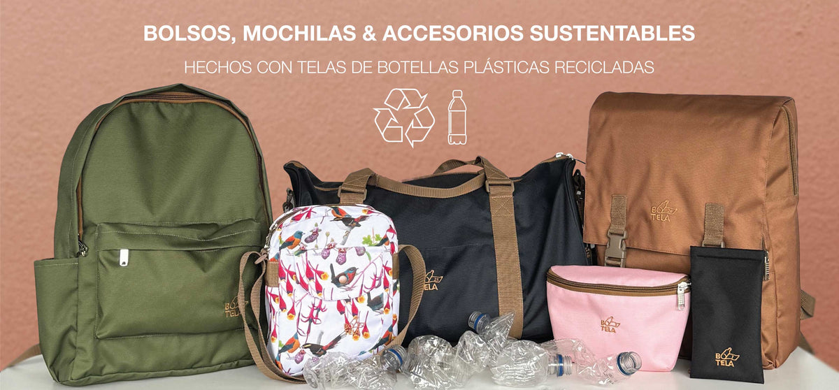 Botela. Bolsos y mochilas eco de tela de botellas plásticas recicladas