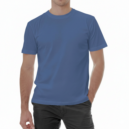 Polera sustentable hombre manga corta azul