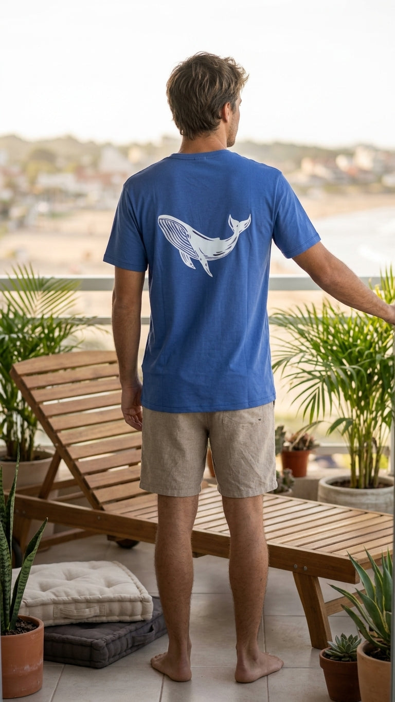 Polera sustentable unisex azul