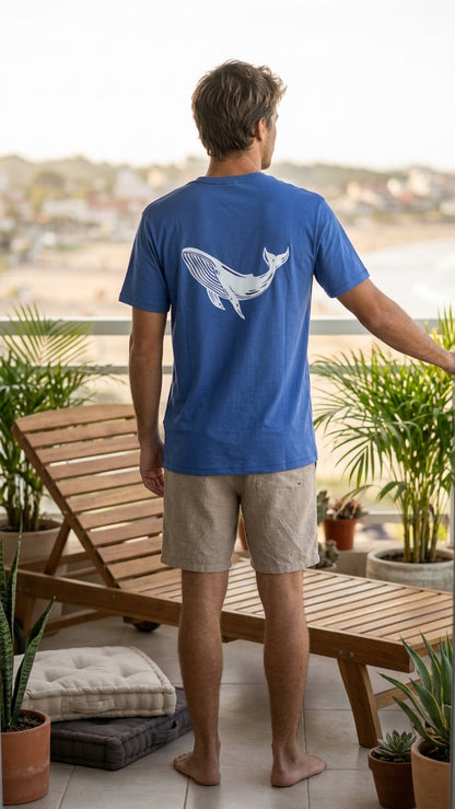 Polera sustentable unisex azul