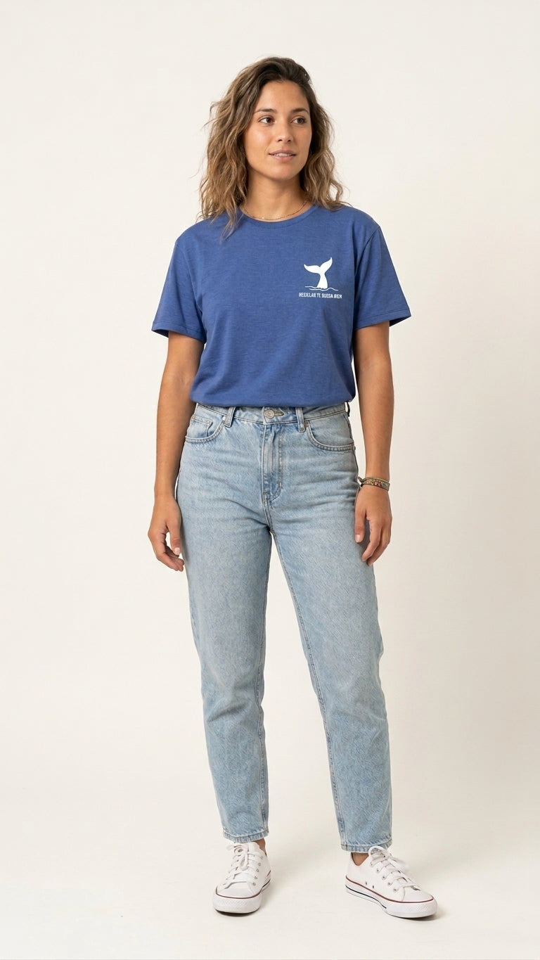 Polera sustentable unisex azul