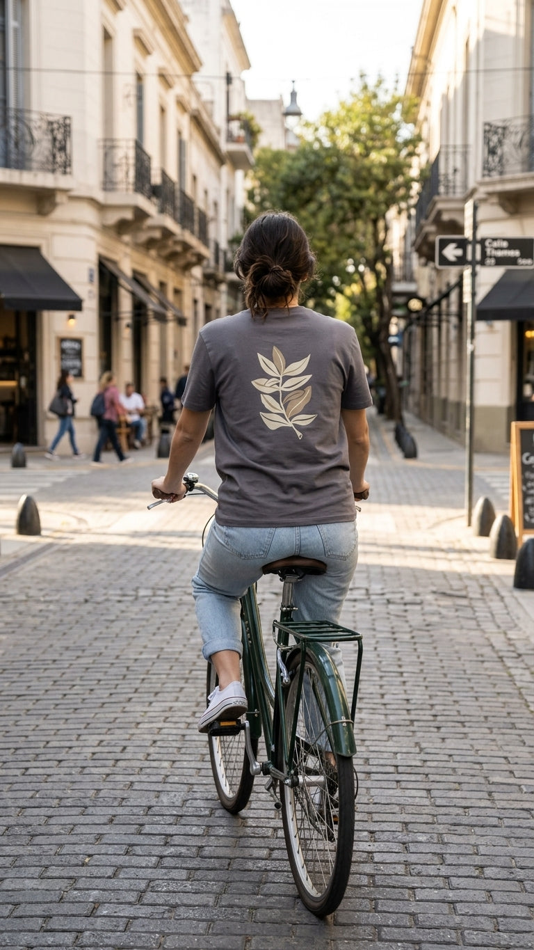 Polera sustentable unisex gris