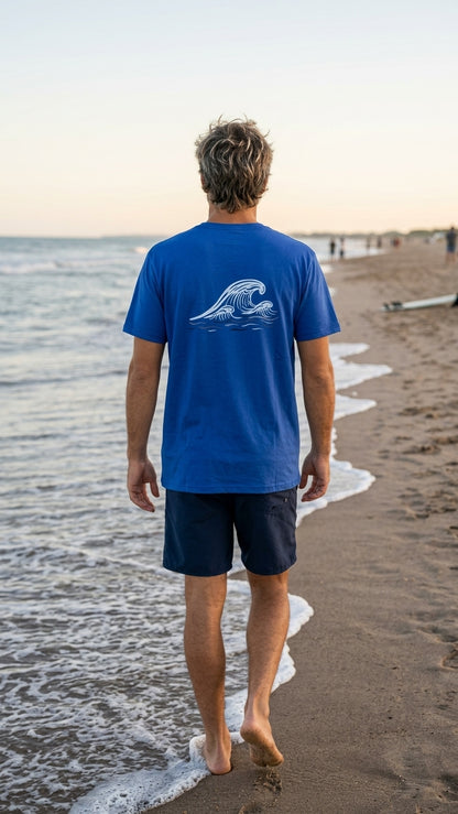 Polera sustentable unisex azul