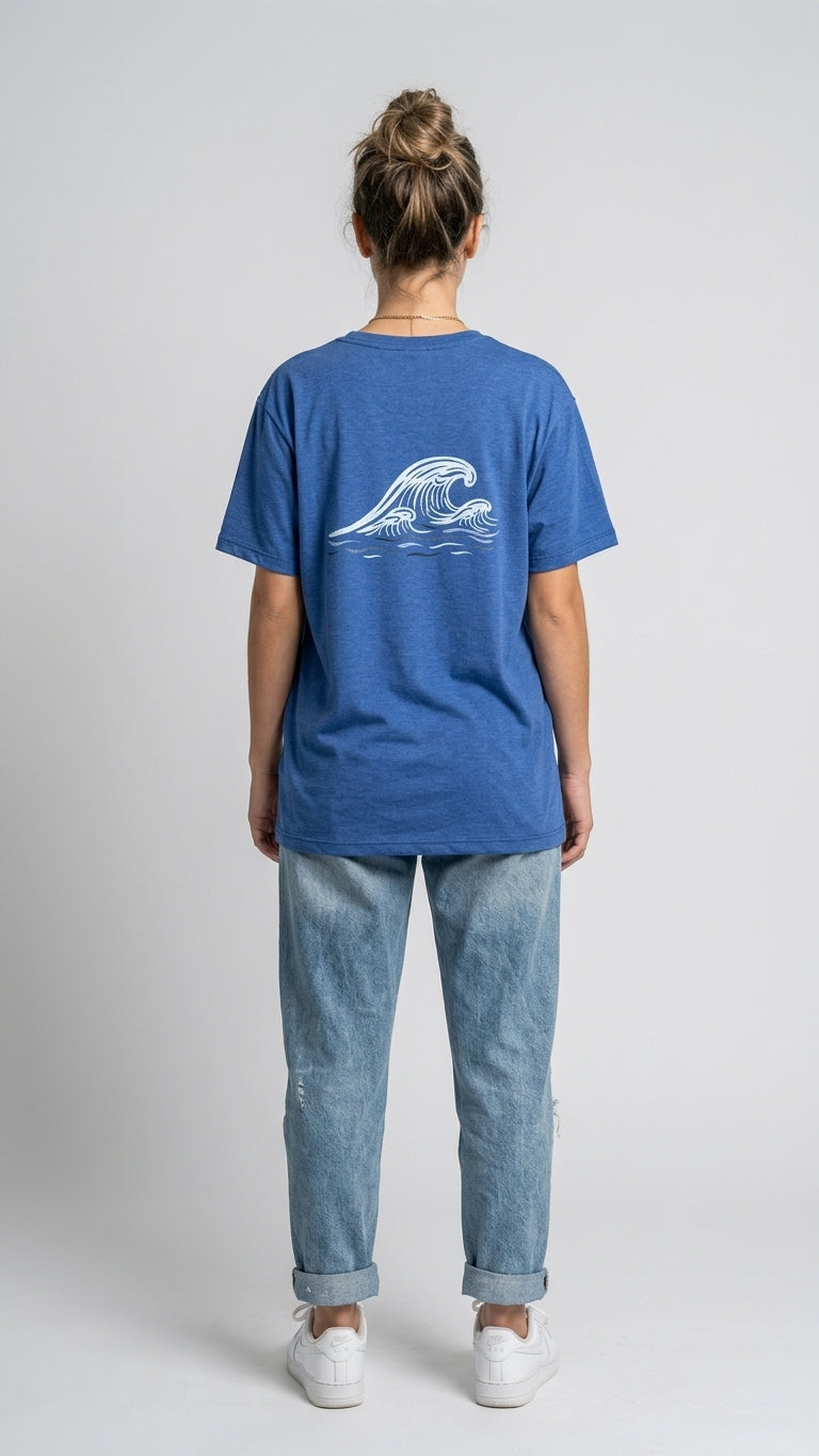 Polera sustentable unisex azul