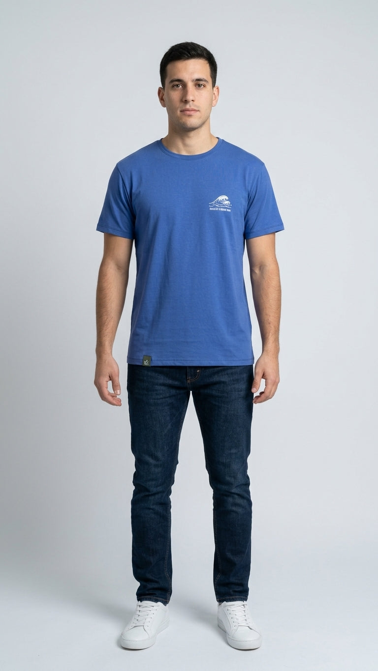 Polera sustentable unisex azul